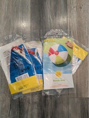 Sun Squad Multicolor Inflatable Beach Pool Summer  Ball 14" Diameter Lot Of 4